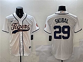 Men's Detroit Tigers #29 Tarik Skubal White With Patch Cool Base Stitched Jersey,baseball caps,new era cap wholesale,wholesale hats